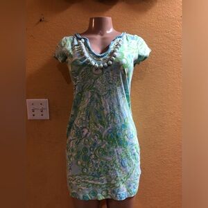 Lilly Pulitzer Aqua and Lime Dress